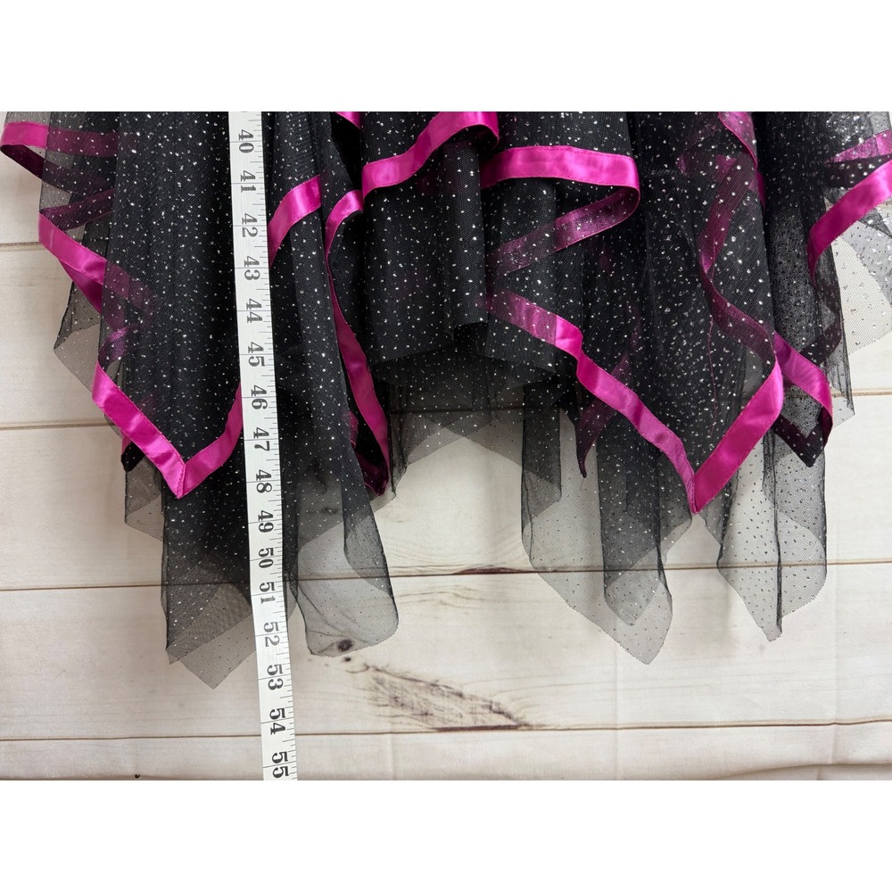Rampage Dress Black Size 5 Glitter Tulle Handkerchief Hem - Picture 7 of 8